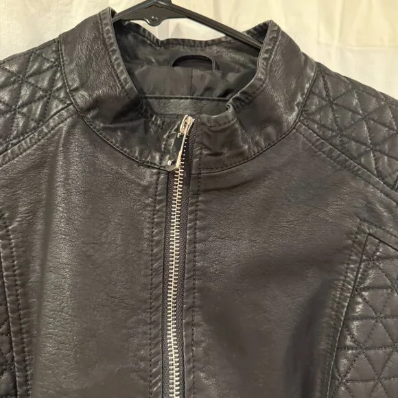 Lulus Black Vegan Leather Moto Jacket - Picture 3 of 14
